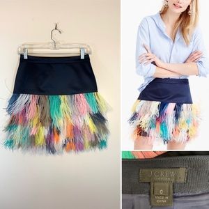 j crew feather skirt